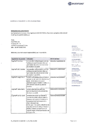 Déclarations de conformité - Orthopédie du pied