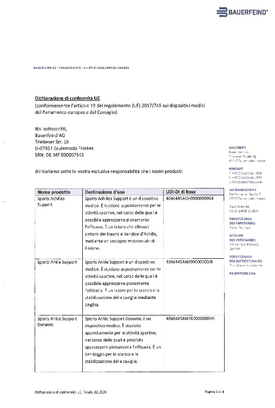 Déclarations de conformité - Produits de sport